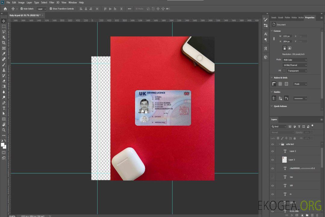 Permis de conduire du Royaume-Uni, (après décembre 2021-présent) photolook AVANT template